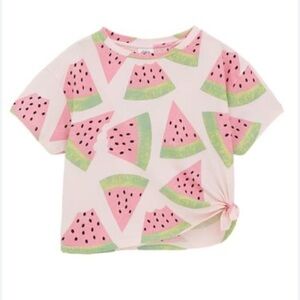 Zara Boxy Printed Watermelon Slice Tie Front Tee. XL (13/14)